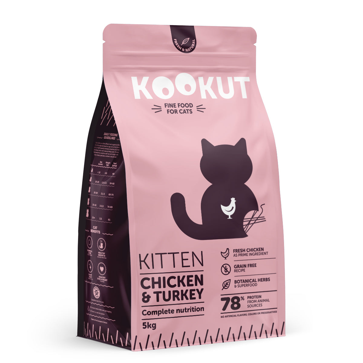 Nourriture sèche au poulet et à la dinde pour chaton - Kookut